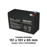 Batería AGM/VRLA / 12 Vcd / 9 Ah / TAMAÑO ESTANDAR ( 151 x 101 x 65 mm) Bateria iontec.mx