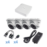 KIT TurboHD 720p / DVR 4 Canales / 4 Cámaras Eyeball 92° visión (exterior) / Transceptores / Conectores / Fuente de Poder Profesional - iontec.mx