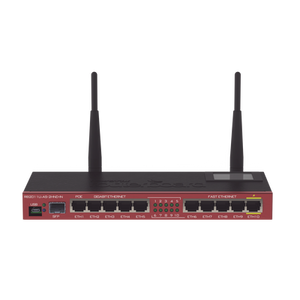 Router Board, 10 Puertos Ethernet, 1 Puerto SFP, Wi-Fi de Gran Cobertura 2.4 GHz Antenas de 4 dBi, hasta 1 Watt de potencia - iontec.mx