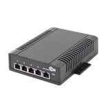 Switch para aplicaci&oacute;n solar, 4 Puertos PoE 802.3 af/at 10/100/1000 Mbps y un puerto de datos, entrada 12-24 VCD Redes iontec.mx