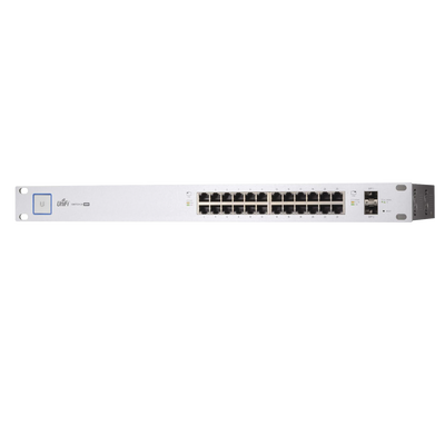 Switch PoE UniFi capa 2 Administrable de 26 puertos Gigabit (24 eth PoE y 2 SFP) 802.3 af/at, 500 Watts, throughput de 38.69 Mpps Redes iontec.mx