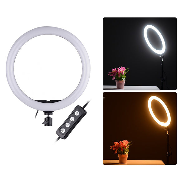 Compact Size LED Video Ring Light Fill-in Lamp 24W Dimmable 2700-5500K Color Temperature with Smartphone Holder 2pcs Ball Heads for iPhone X/8/7/6/6s for Samsung Huawei Xiaomi - iontec.mx